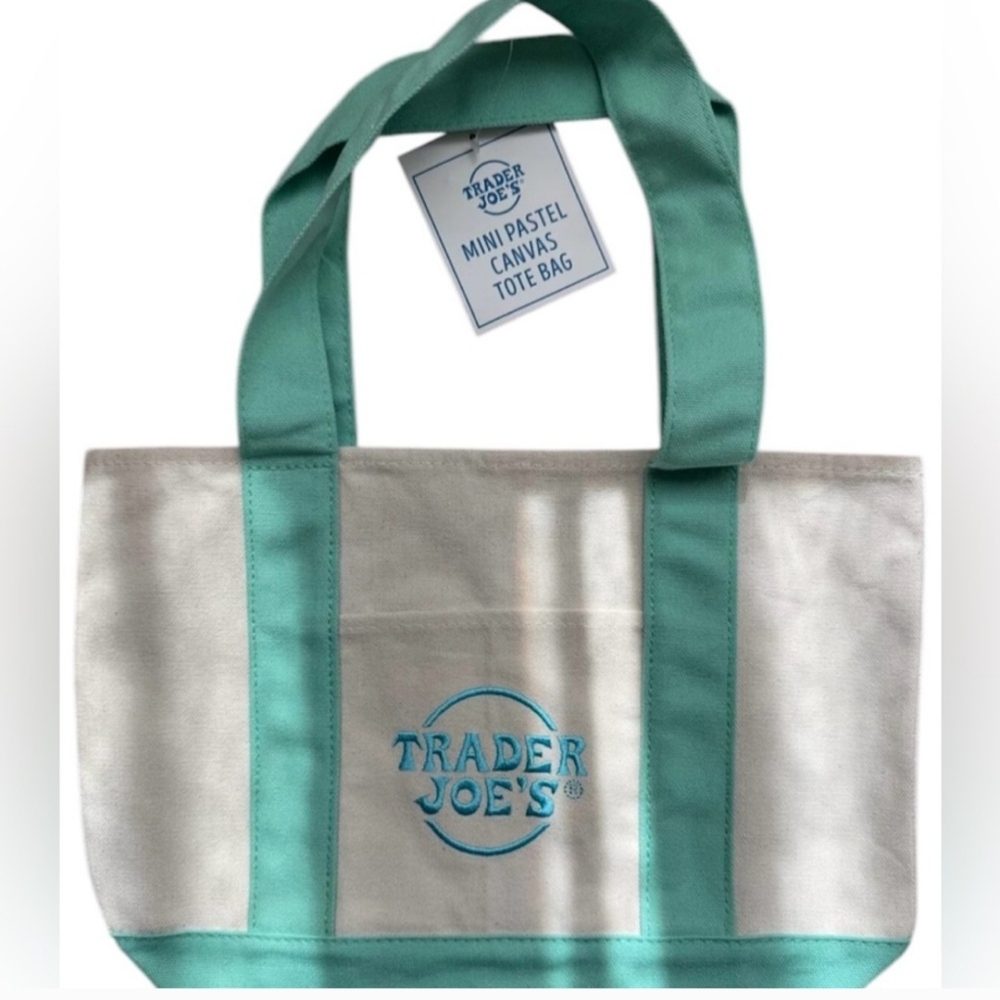 Brand New With Tags Trader Joe's Pastel Canvas Tote Bag